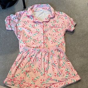 Pink Candy Cane Pajama Set